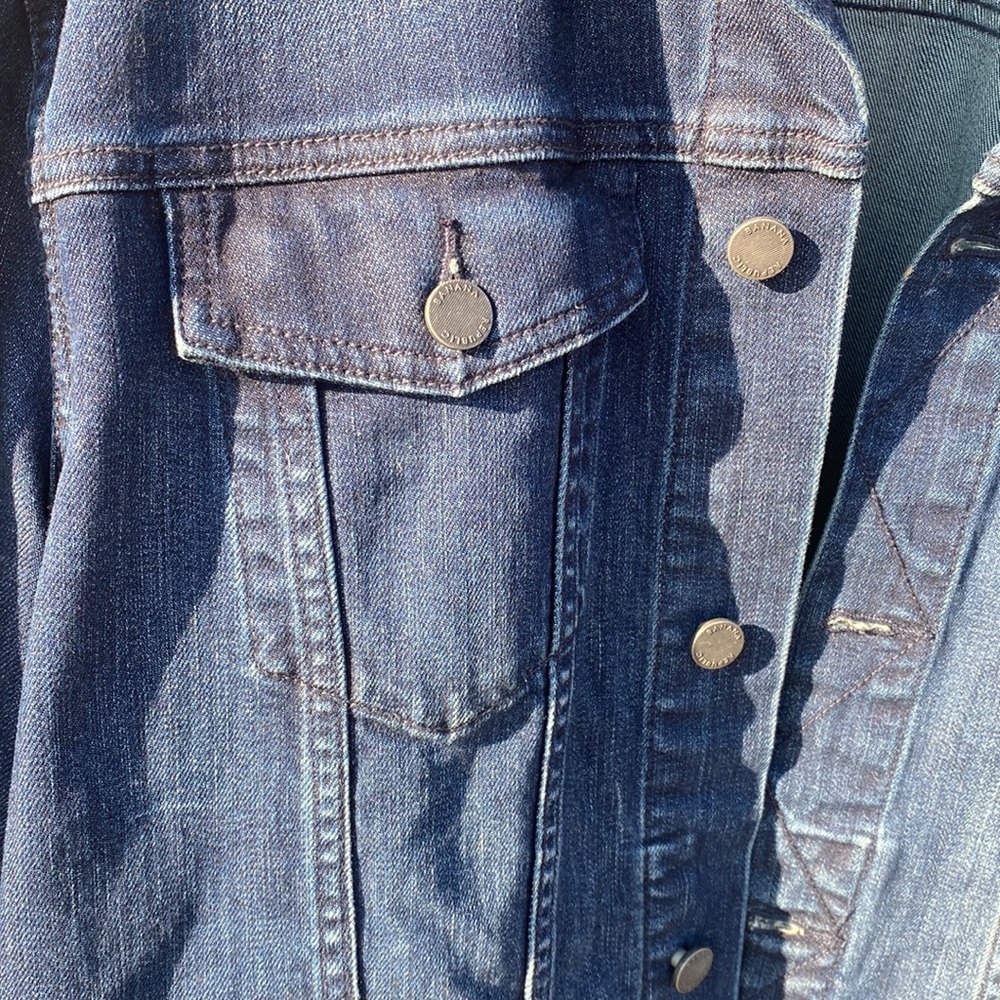 Mens Banana Republic Dark Denim Jean Jacket Button Down Large New Condition - Picture 6 of 11